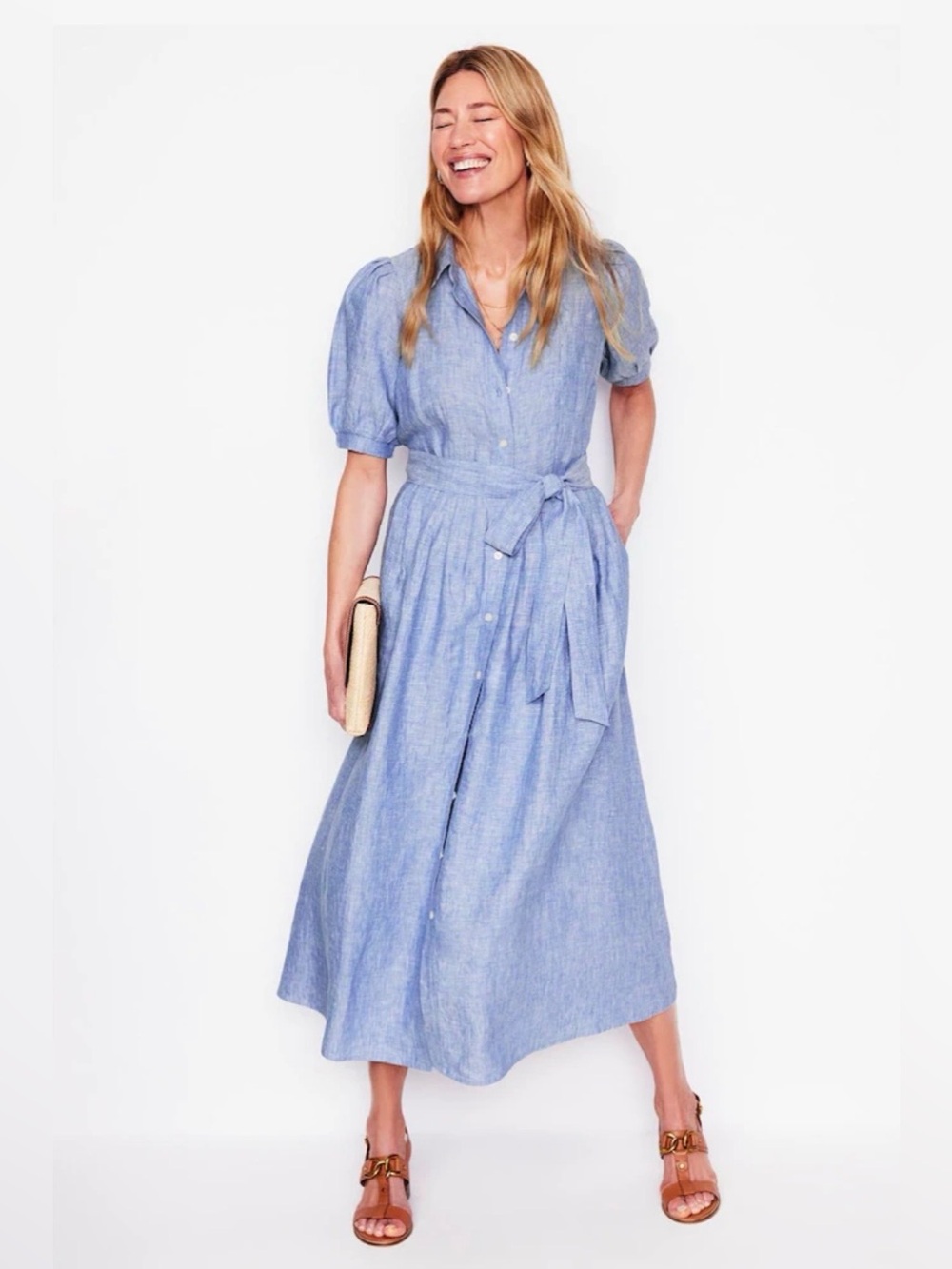 Boden Alexa linen Maxi Dress Petite
